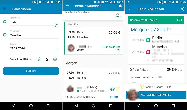 AndroidPIT reise apps blablacar