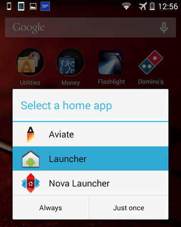 default launcher choose