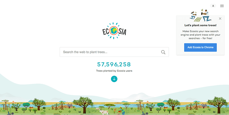 μηχανή αναζήτησης ecosia