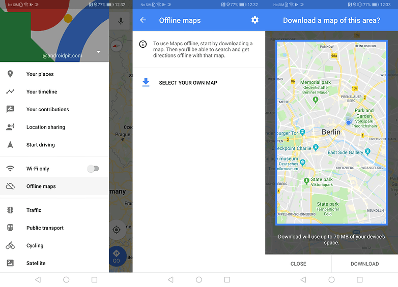 how to use google maps offline
