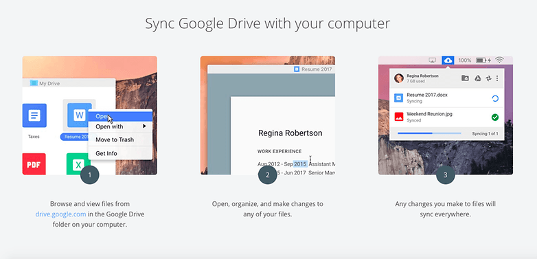 sync google drive steps