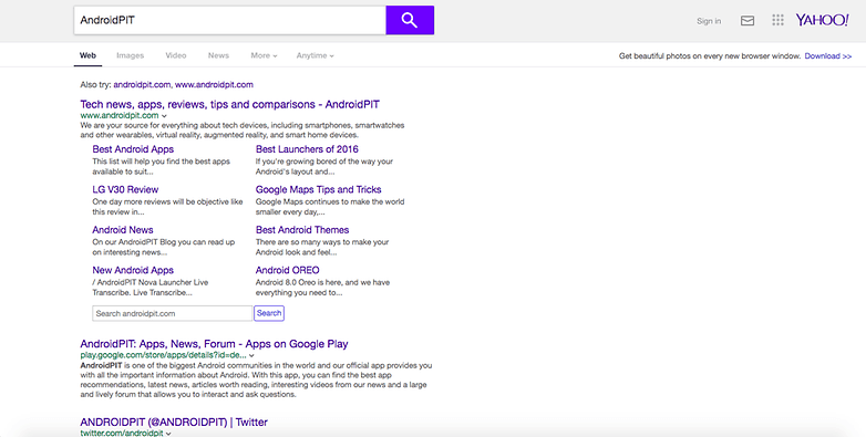 yahoo search results
