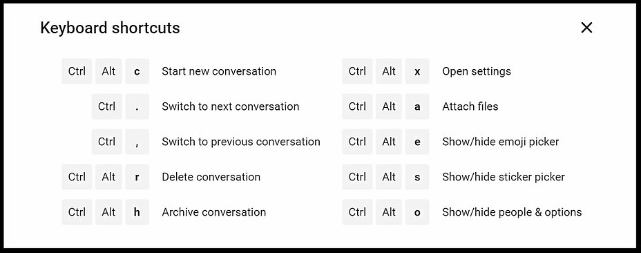 Android Messages for Web Keyboard Shortcuts 01 1546606289046