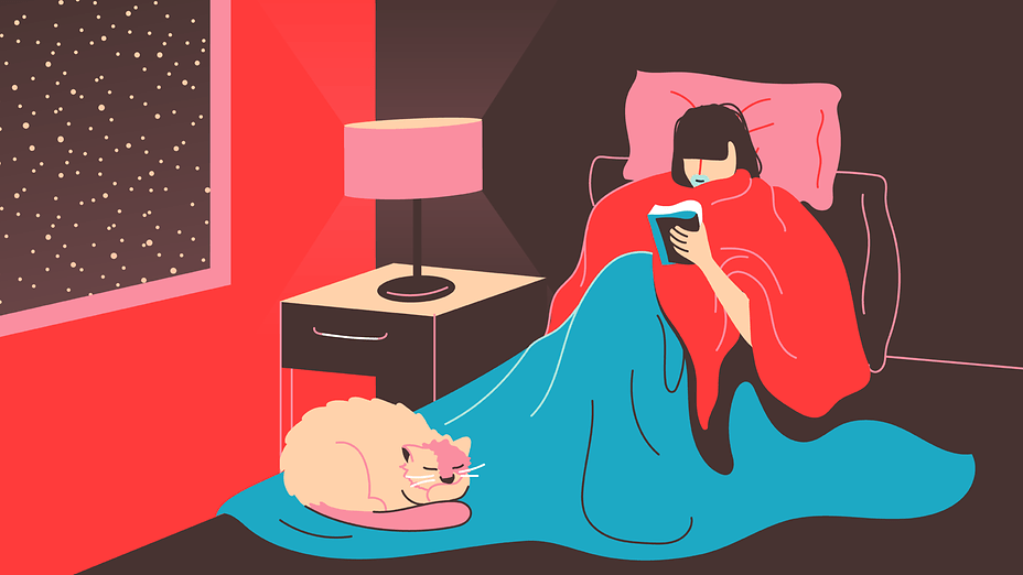 mixkit person reading a book while wrapped in warm blankets with 75 desktop wallpaper