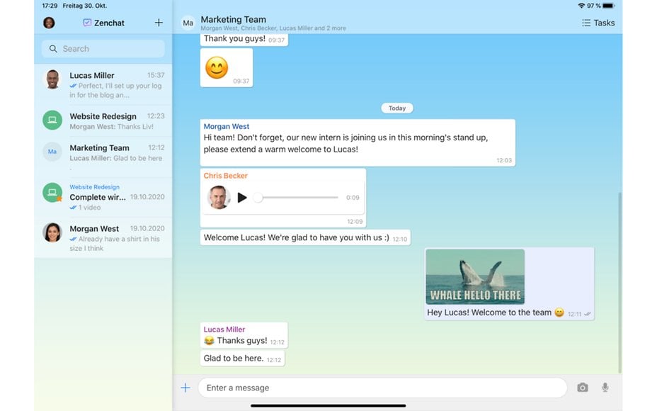 zenchat group chat screenshot