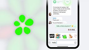 ICQ-Blume und ICQ-Chat auf einem Smartphone