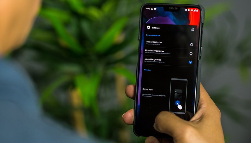 Navigasi gerak isyarat AndroidPIT oneplus 6