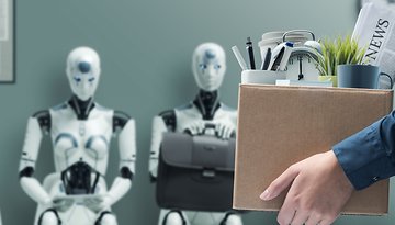Robots replacing a human at work