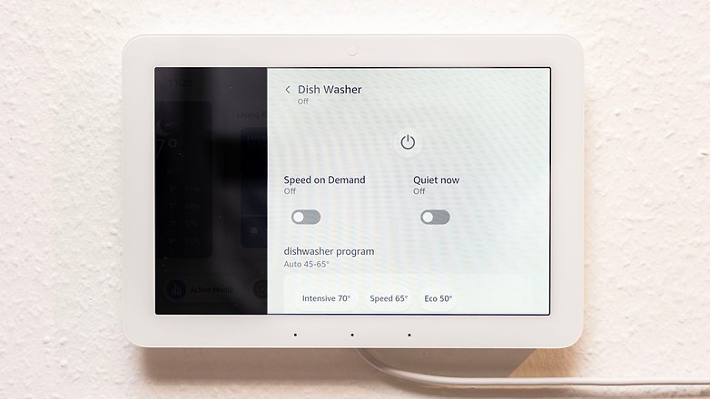 Les paramètres du lave-vaissemme sur l'Amazon Echo Hub