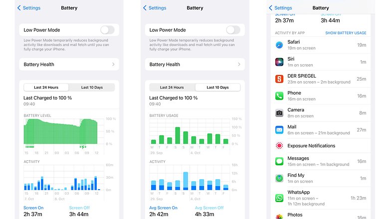 nextpit apple iphone 13 pro battery usage