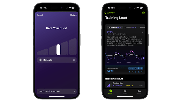 Apple Watch 10: Screenshots zeigen Training-Load-Feature