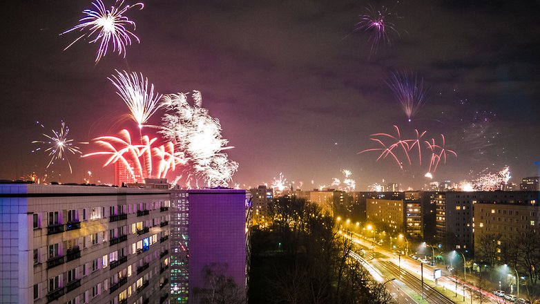 Feuerwerk mit dem Handy fotografiert