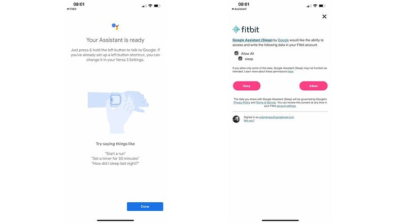 NextPit fitbit versa 3 screenshots assistant