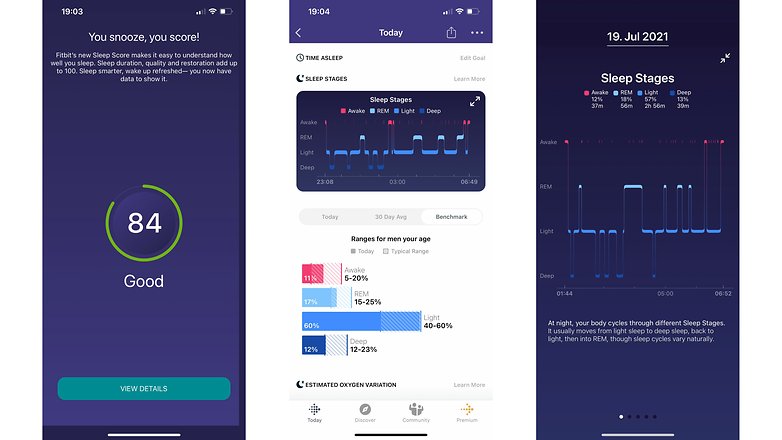 NextPit fitbit versa 3 screenshots sleep
