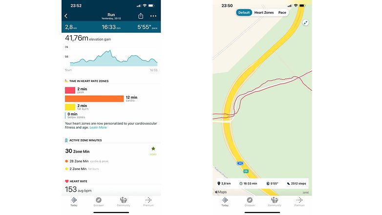 NextPit fitbit versa 3 screenshots workout