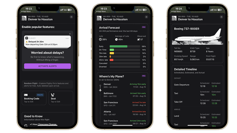 Flighty-App für iOS – Screenshots