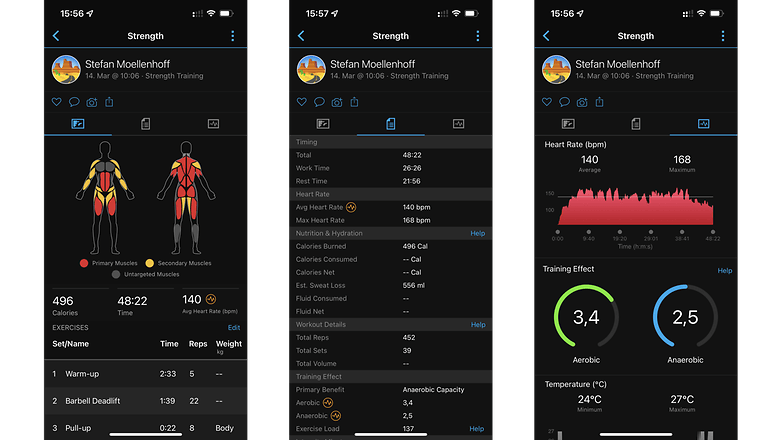 Garmin Connect Workout Screenshots