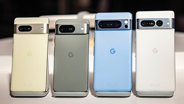 From left to right: Google Pixel 7, Pixel 8, Pixel 8 Pro, and Pixel 7 Pro