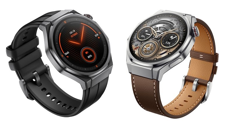 Zwei Honor Watch 5 Ultra Smartwatches mit unterschiedlichen Designs und Zifferblättern.