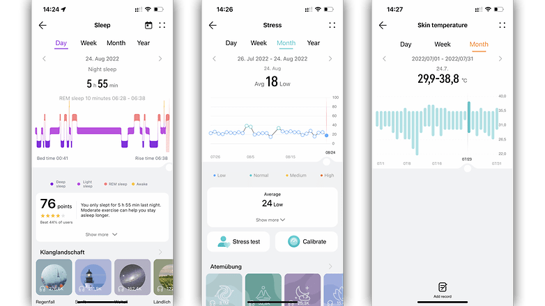 Screenshots: Huawei Health mit Watch GT3 Pro