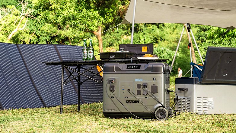 Oukitel P5000 product image with a camping scenario