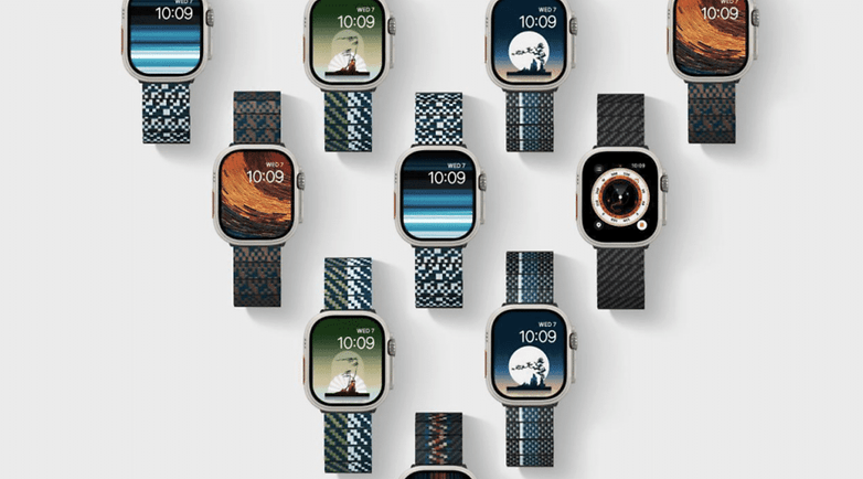 Uhrenarmbänder von Pitaka für die Apple Watch in vielen verschiedenen Farben.