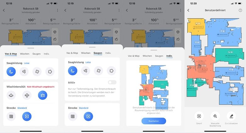 Roborock S8 mobile app screenshots