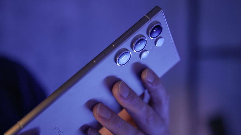 Camera module of the Samsung Galaxy S24 Ultra at night