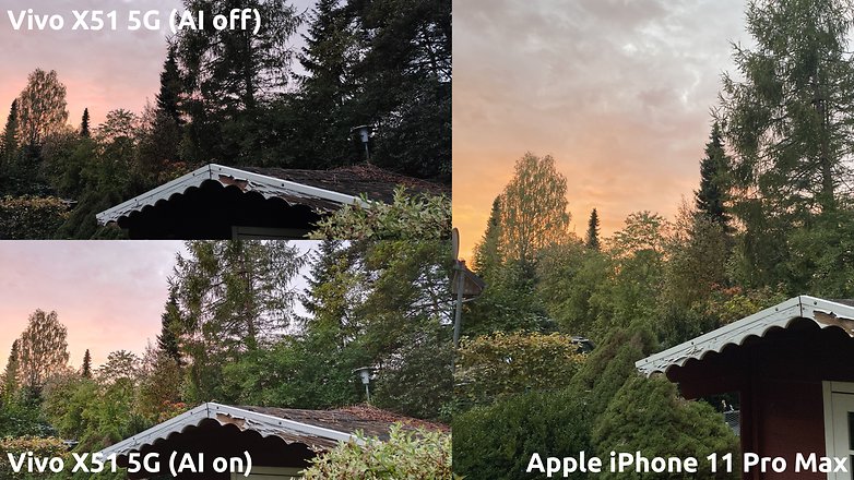 NextPit vivo x51 5g vs iphone sunset