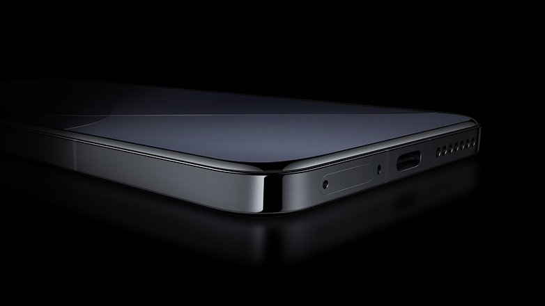 Xiaomi 14 viewed at an angle, displaying its flat sides