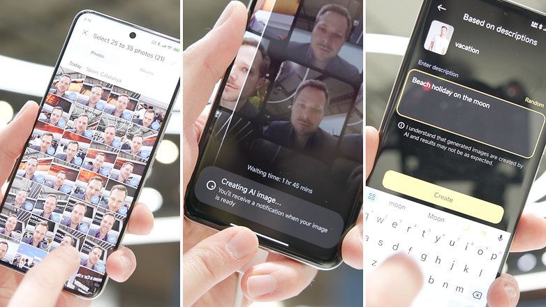 Screenshots showing the AI training for selfies on the Xiaomi 14