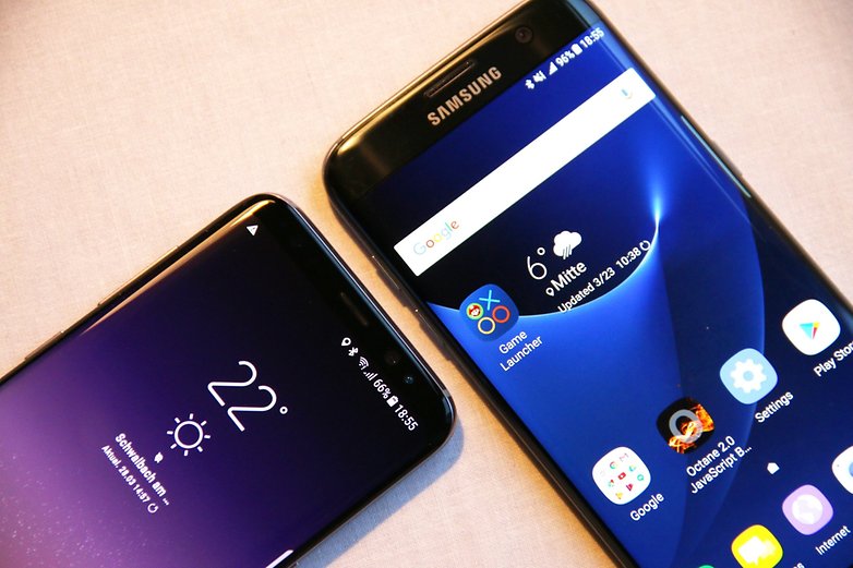 Samsung Galaxy S8 und S7 Edge auf einem Bild.