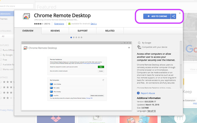 add chrome remote