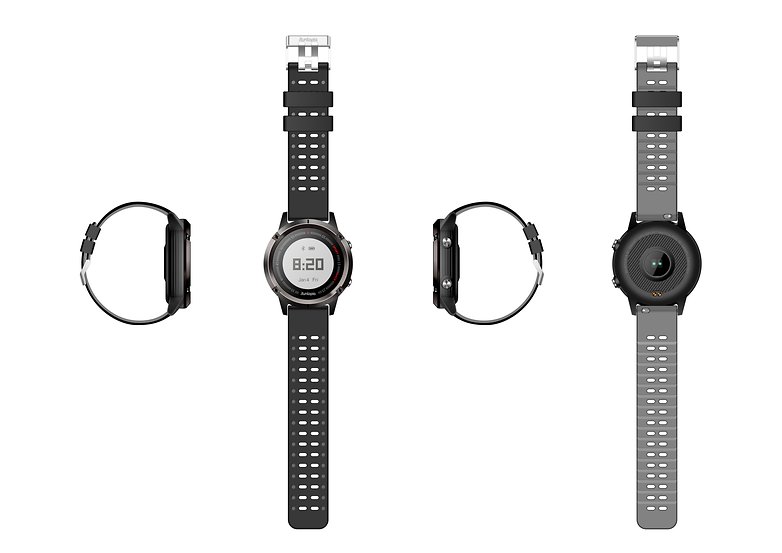 Black and silver smartwatch renderings