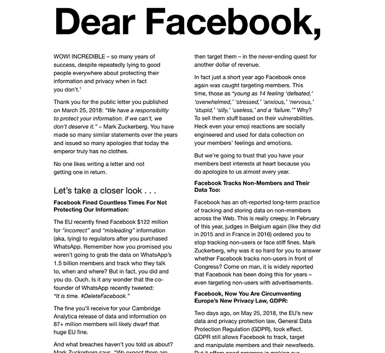 dear facebook