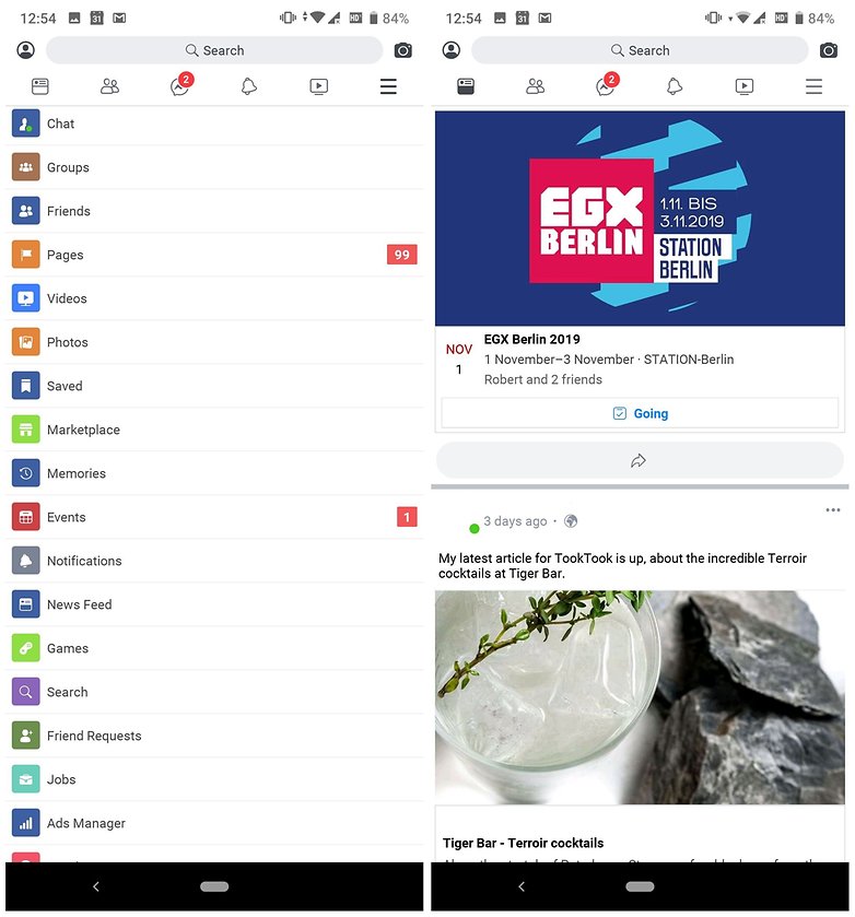 facebook lite screenshots