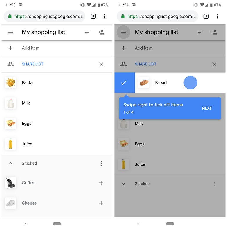 google assistant shopping list 2019