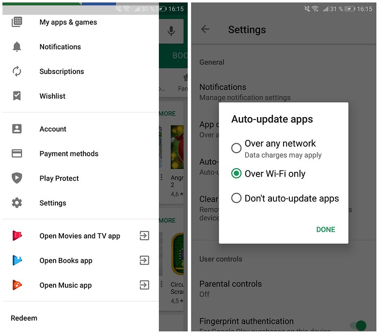 play store turn auto update off