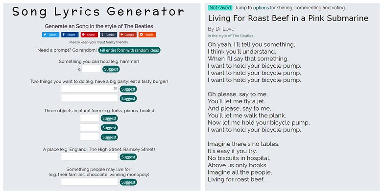 song lyrics generator main