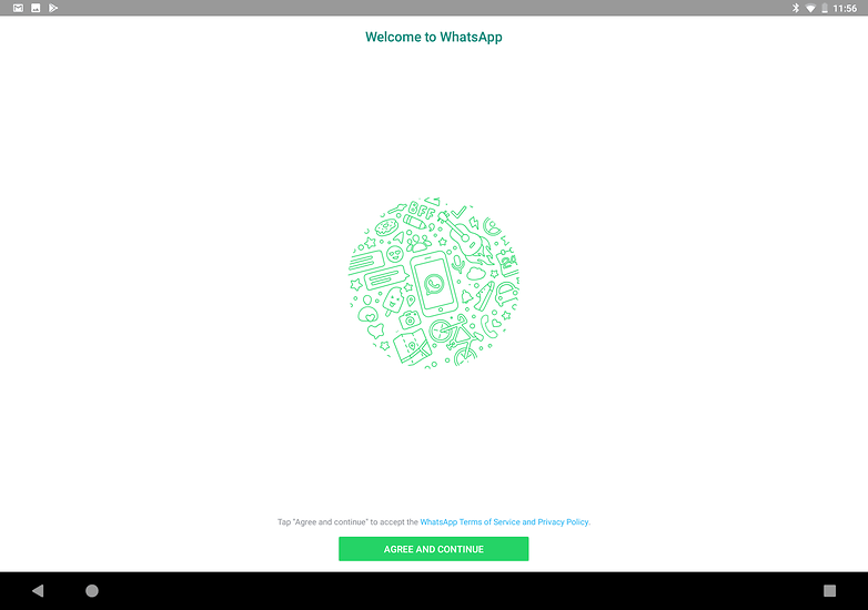 use whatsapp on tablet accept terms