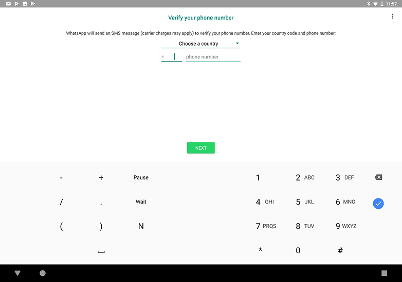 use whatsapp on tablet verify number