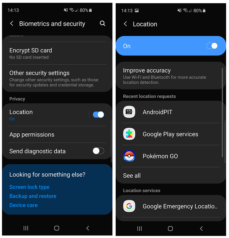 android pie location
