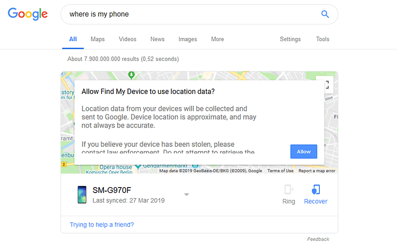google mana telefon saya