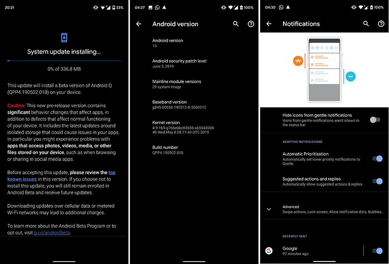 android q beta 4 features