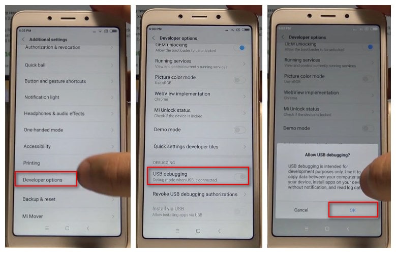 redmi 6a usb debugging
