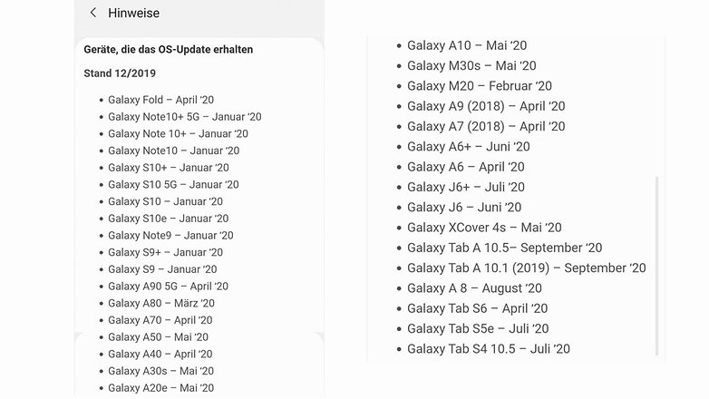 samsung update roadmap android 10