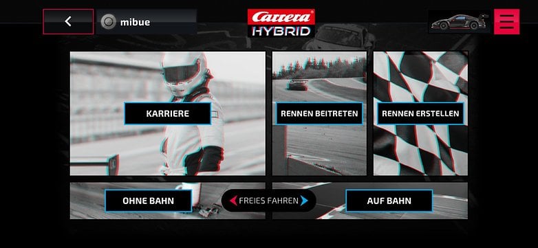 Carrera Hybrid - App des Rennspiels