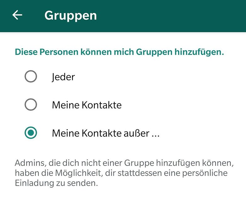 whatsapp gruppen blockade