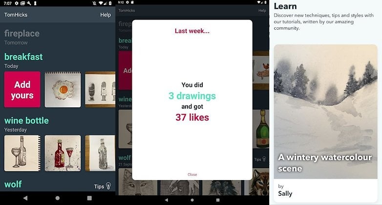 sketch a day challenge app