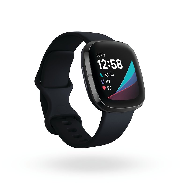 Fitbit Sense Render 3QTR Core Carbon Graphite Clock Default Shadow